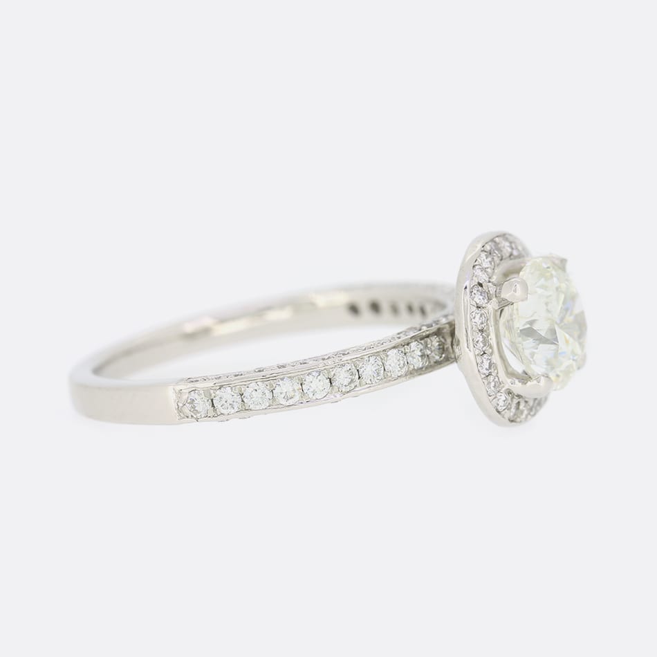 1.50 Carat Diamond Halo Engagement Ring
