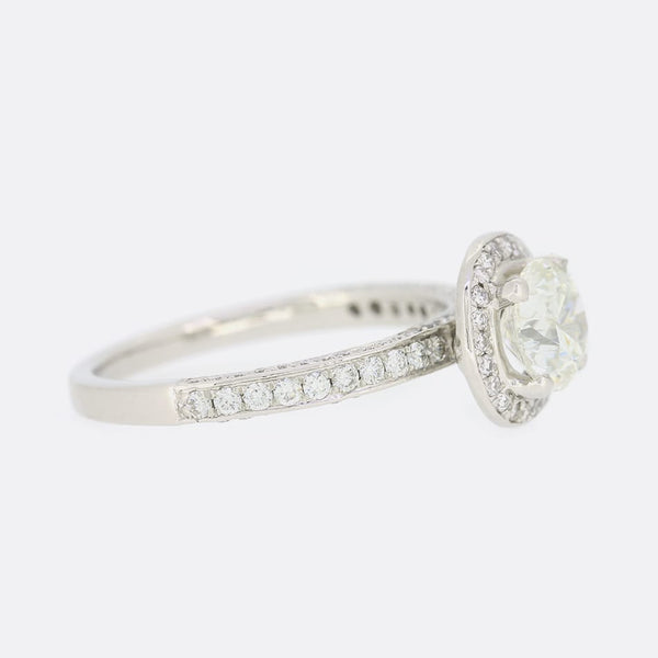 1.50 Carat Diamond Halo Engagement Ring