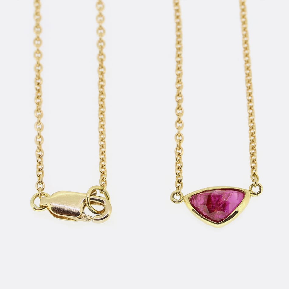 TVJ 1.00 Carat Trillion Cut Ruby Pendant