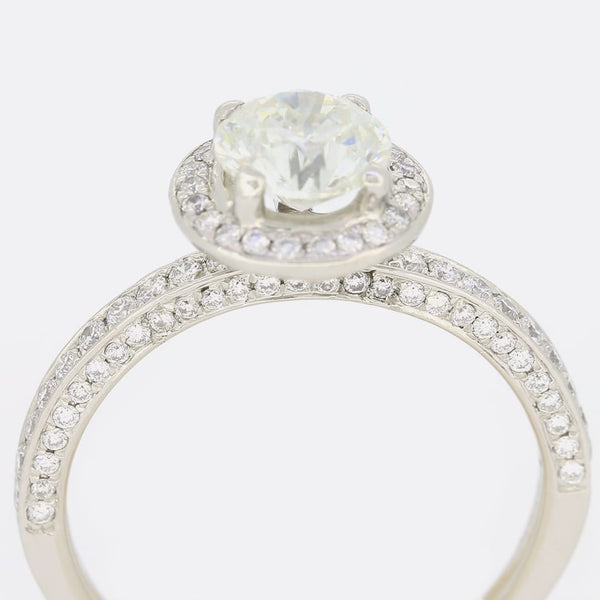 1.50 Carat Diamond Halo Engagement Ring