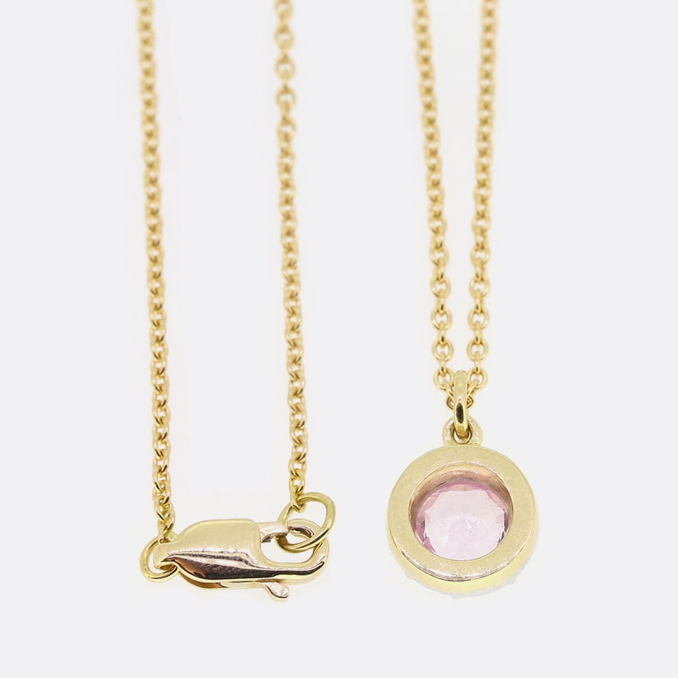 TVJ 1.00 Carat Old Cut Pink Topaz Pendant