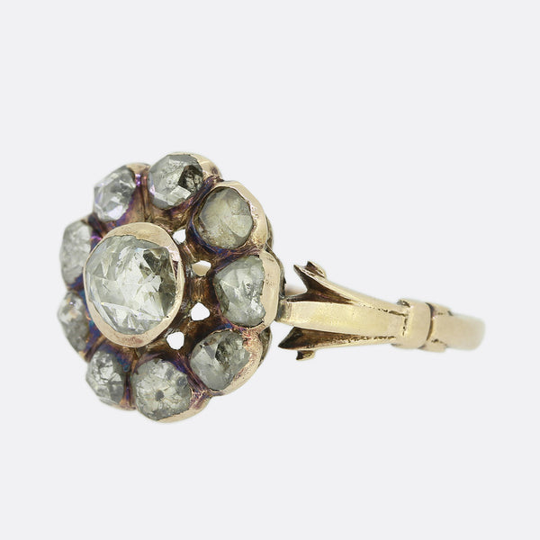 Victorian Rose Cut Diamond Cluster Ring