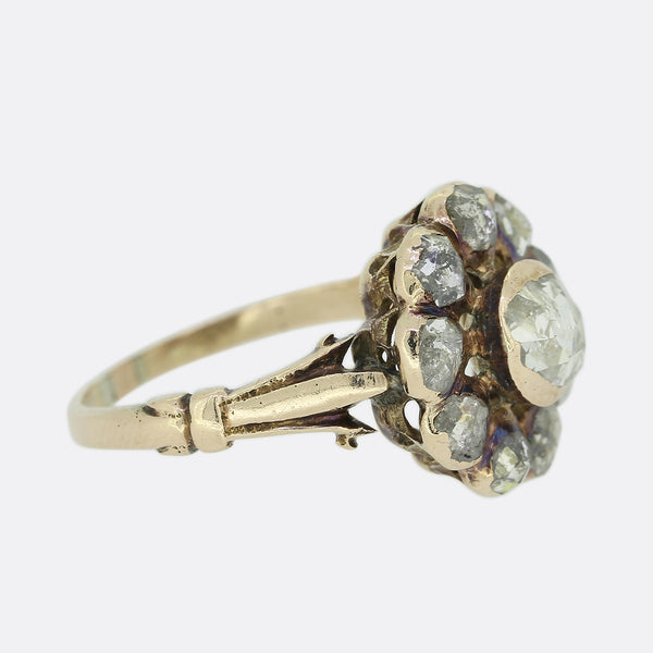 Victorian Rose Cut Diamond Cluster Ring