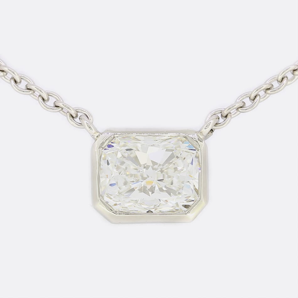 TVJ 1.02 Carat Radiant Cut Diamond Pendant