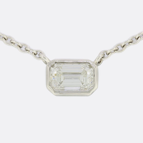 TVJ 0.51 Carat Emerald Cut Diamond Pendant