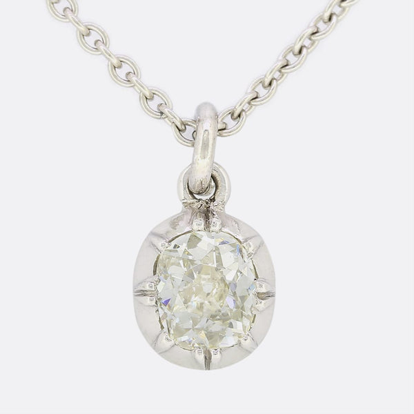 TVJ 0.55 Carat Cushion Cut Diamond Pendant