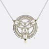 Edwardian Natural Pearl and Diamond Pendant Necklace