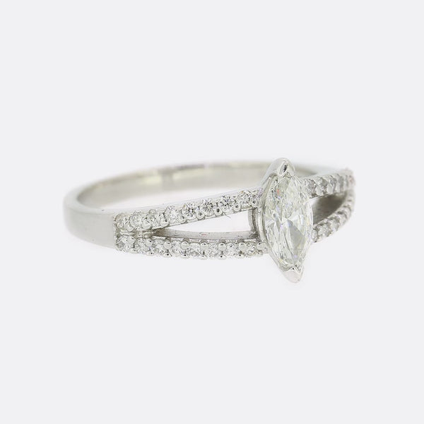 0.45 Carat Marquise Cut Diamond Ring