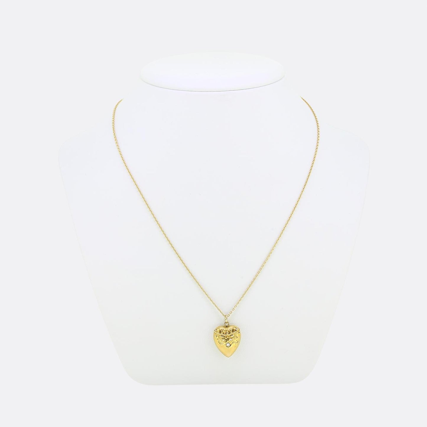 Victorian Diamond Heart Pendant Necklace