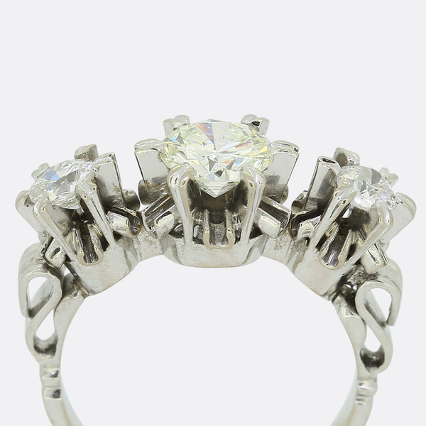 1.05 Carat Diamond Three Stone Engagement Ring