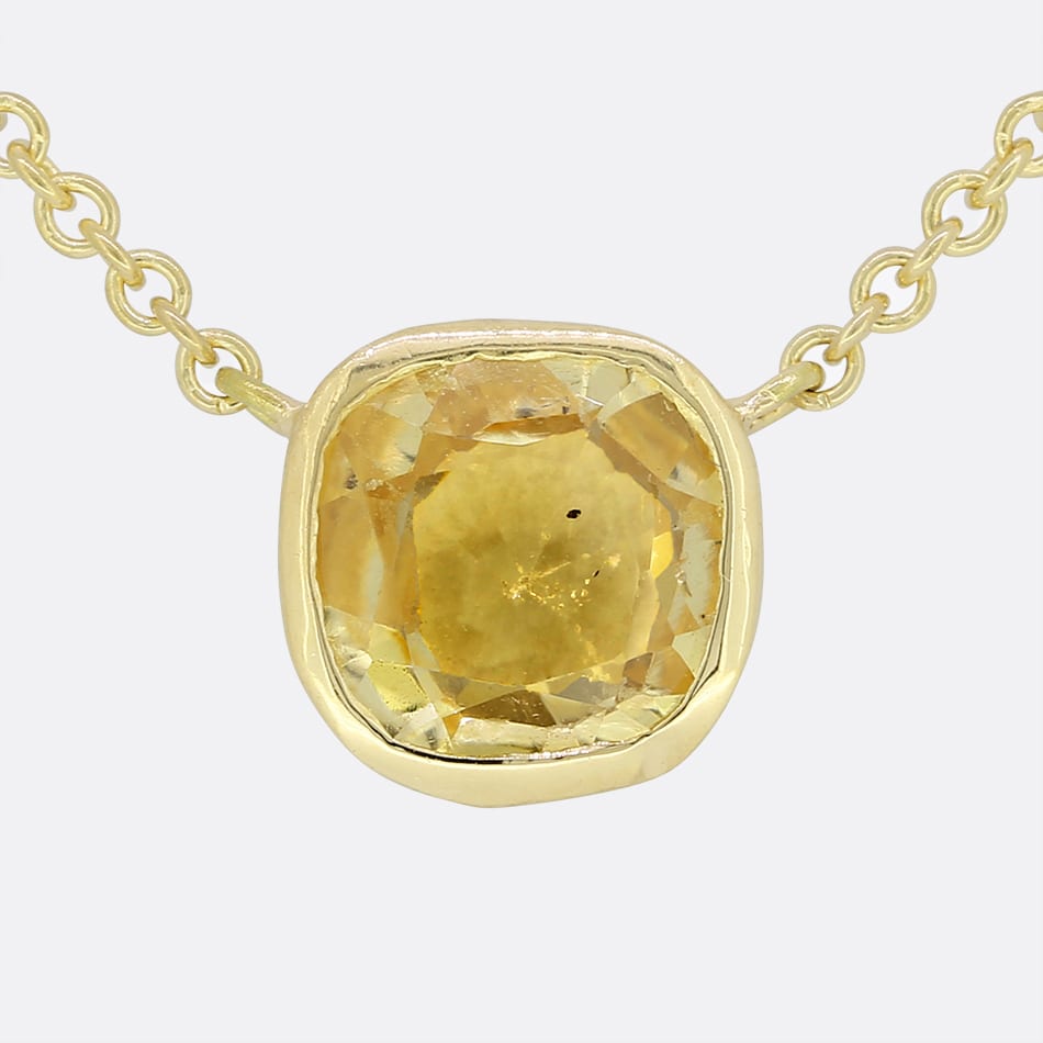 1.50 Carat Unheated Ceylon Yellow Sapphire Pendant