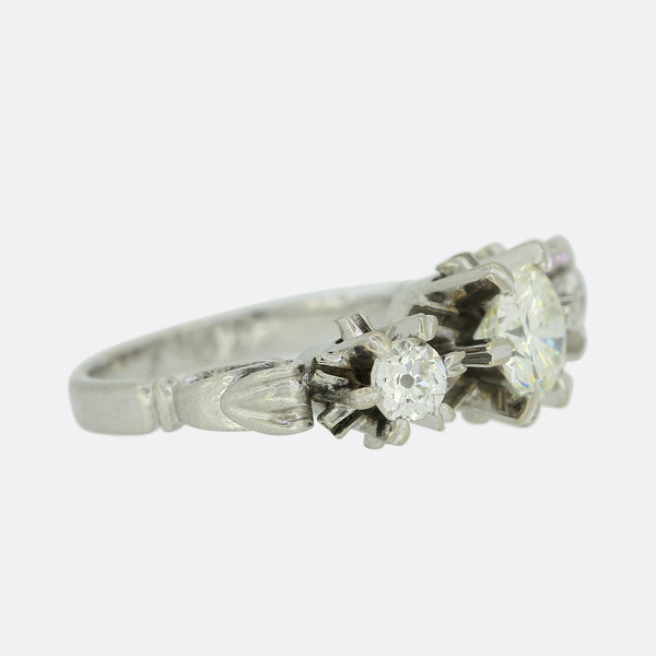 1.05 Carat Diamond Three Stone Engagement Ring