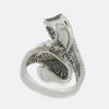 1.50 Carat Black and White Diamond Ribbon Ring