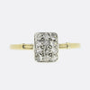 Edwardian Old Cut Diamond Rectangular Cluster Ring