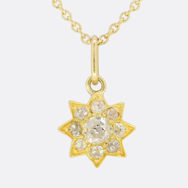 Victorian 0.45 Carat Diamond Star Pendant