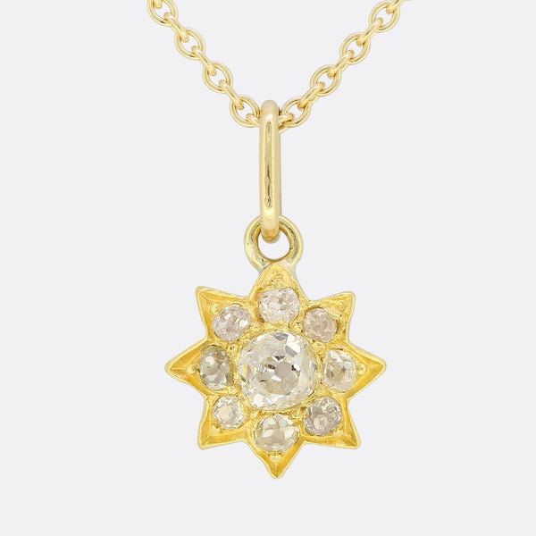 Victorian 0.45 Carat Diamond Star Pendant