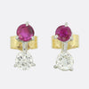 Ruby and Diamond Stud Earrings