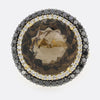 Smokey Quartz Black and White Diamond Cocktail Ring