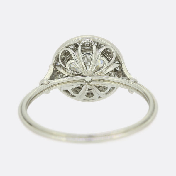 Art Deco Style 1.20 Carat Old Cut Diamond Cluster Ring