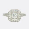 Art Deco Style 0.37 Carat Cushion Diamond Cluster Ring