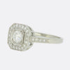 Art Deco Style 0.37 Carat Cushion Diamond Cluster Ring