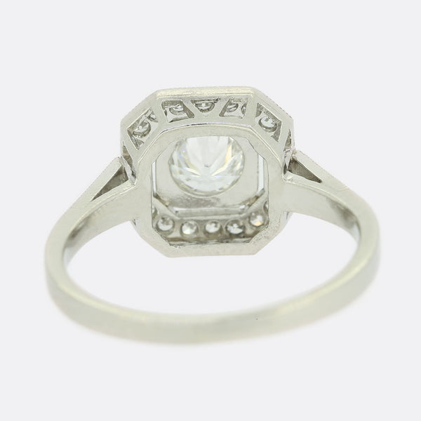 Art Deco Style 0.37 Carat Cushion Diamond Cluster Ring