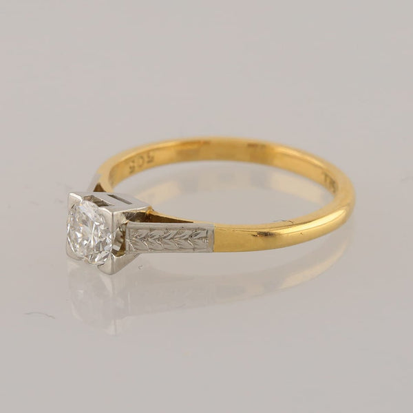 Vintage Platinum Diamond Solitaire Ring