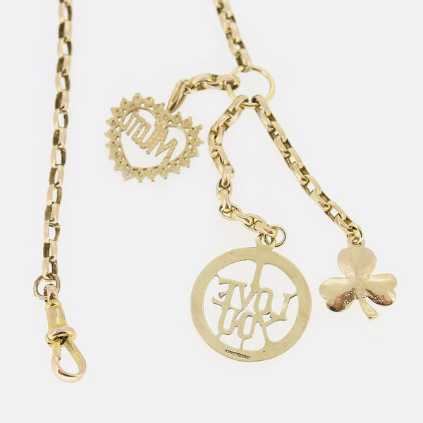 Vintage 'I Love You Mum' Charm Necklace