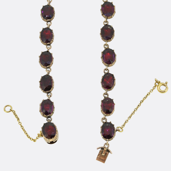 Georgian Garnet Maltese Cross Necklace
