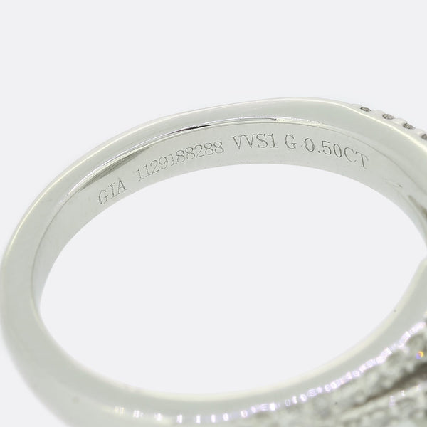 0.50 Carat Brilliant Cut Diamond Halo Ring