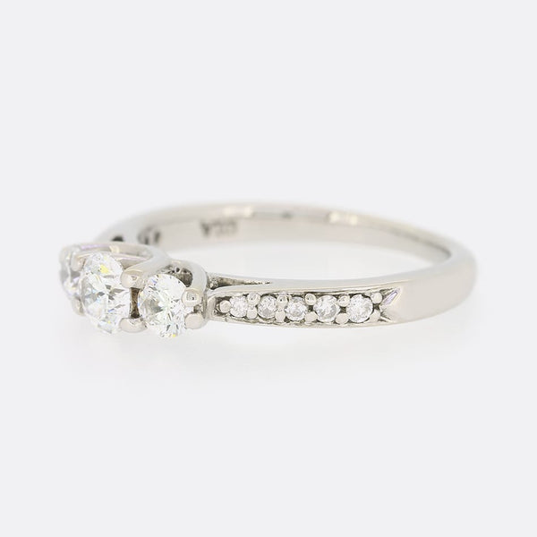 0.50 Carat Three Stone Diamond Ring