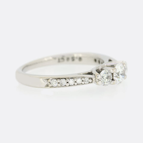 0.50 Carat Three Stone Diamond Ring