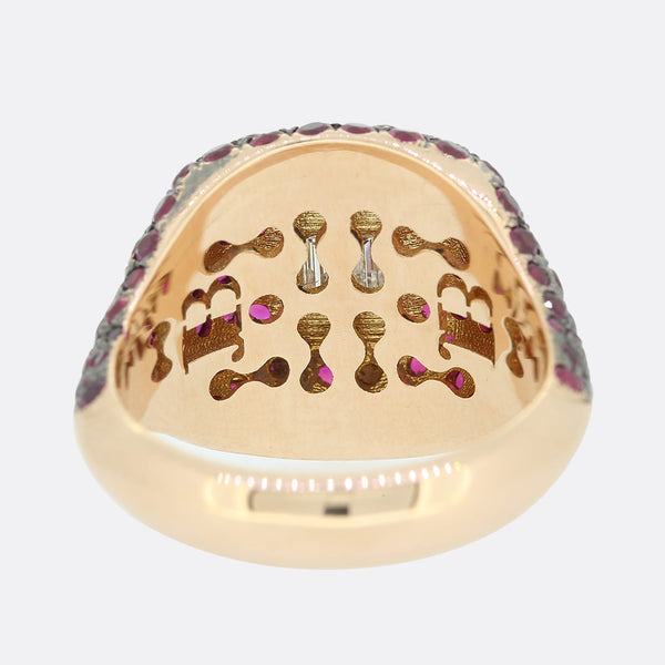 Ruby and Diamond Bombe Ring