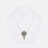 Victorian Natural Pearl and Diamond Pendant Necklace