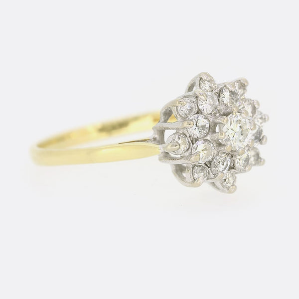 Vintage 0.35 Carat Diamond Daisy Cluster Ring