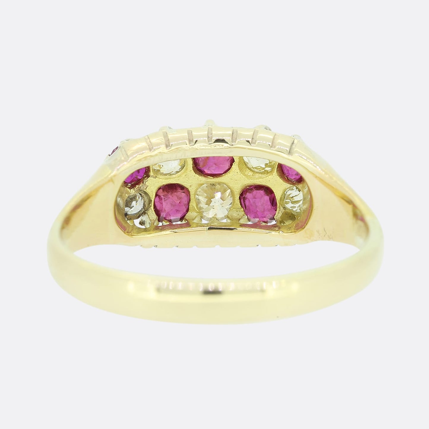 Victorian Ruby and Diamond Chequerboard Ring