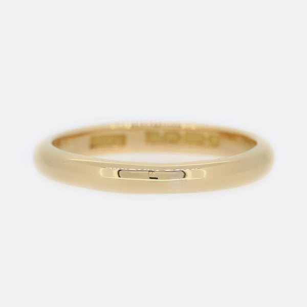 1940s 22ct Rose Gold Wedding Band Ring 2.5mm Size J