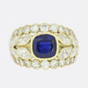 2.10 Carat Sapphire and Diamond Cluster Ring