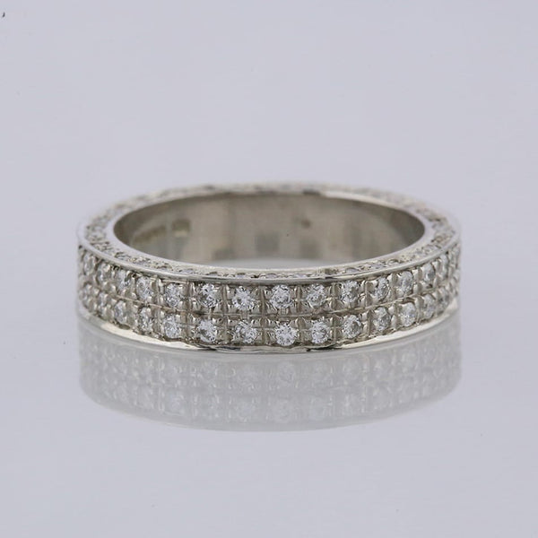 0.96 Carat Two Row Diamond Eternity Ring Size N
