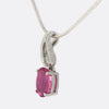 Pink Tourmaline and Diamond Pendant Necklace