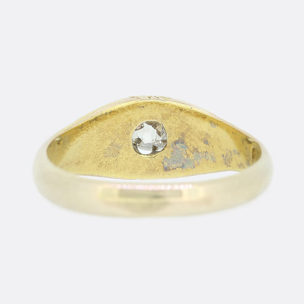 Victorian Patterned 0.33 Carat Diamond Gypsy Ring