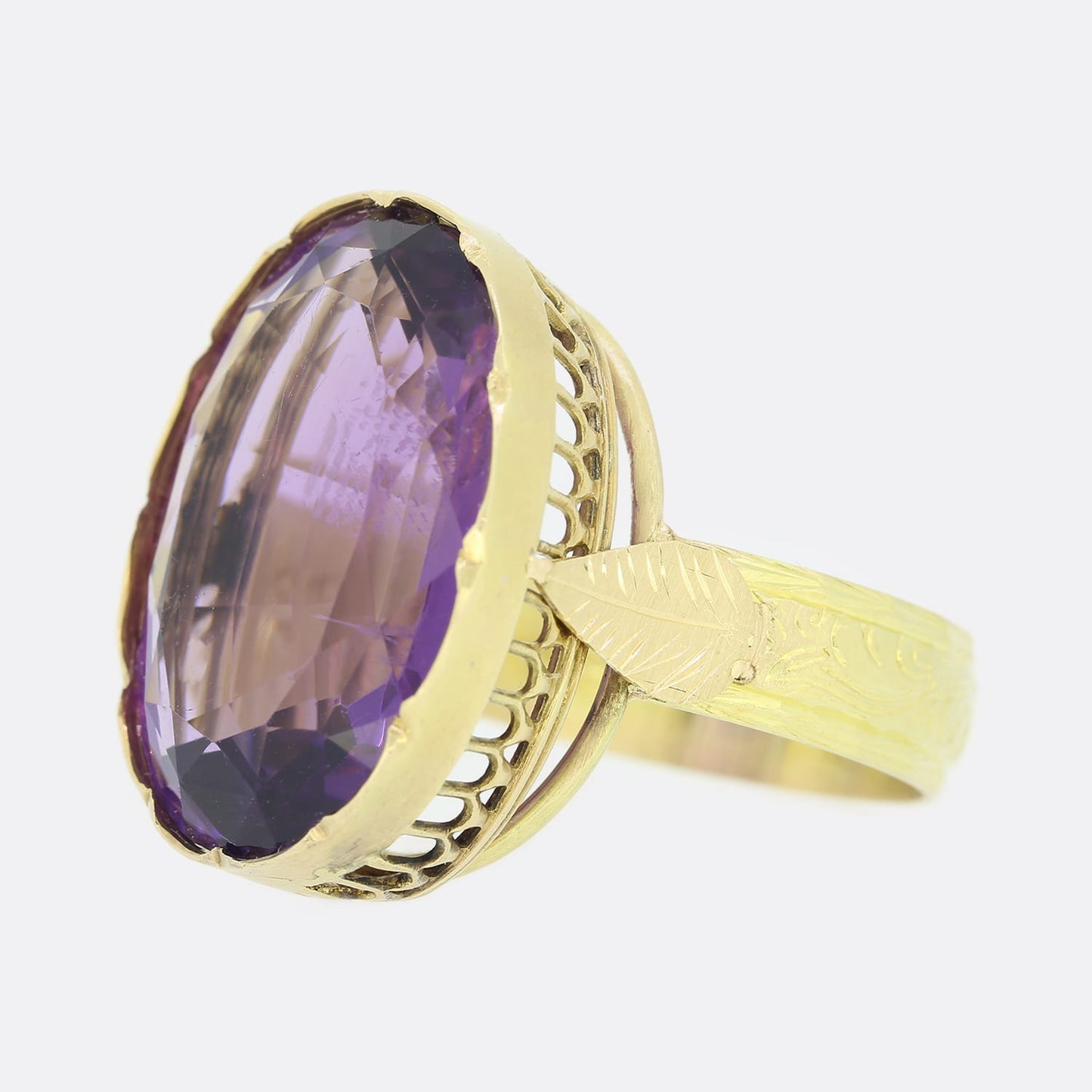 12.50 Carat Oval Amethyst Ring