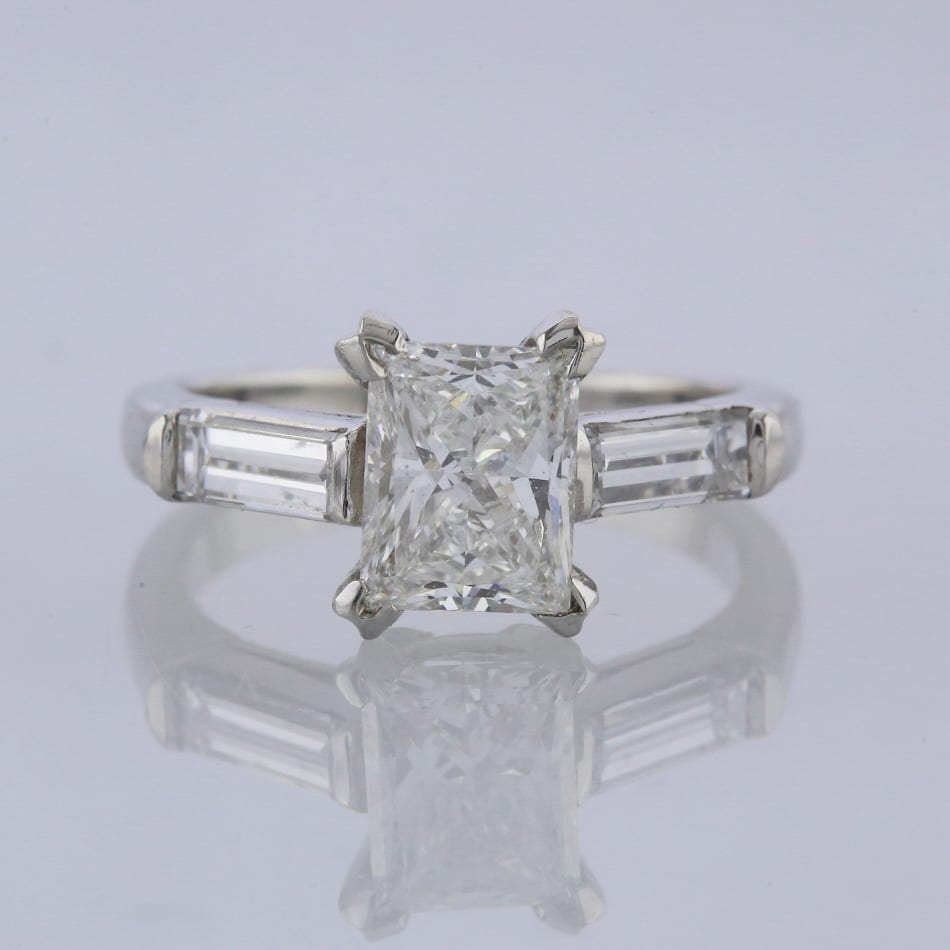 2.09 Carat Princess Cut Diamond Ring
