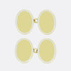 Vintage Oval White Enamel Cufflinks