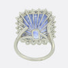 French 25.92 Carat Unheated Ceylon Sapphire and Diamond Cluster Ring