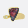 Boulder Opal and Diamond Abstract Ring