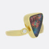 Boulder Opal and Diamond Abstract Ring