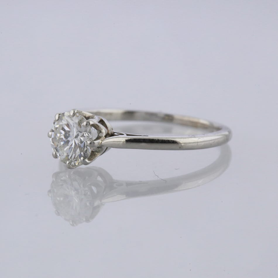 Vintage 0.93 Carat Old Cut Diamond Solitaire Engagement Ring