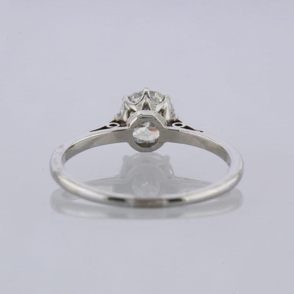 Vintage 0.93 Carat Old Cut Diamond Solitaire Engagement Ring