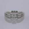Diamond Solitaire Split Shoulders Ring